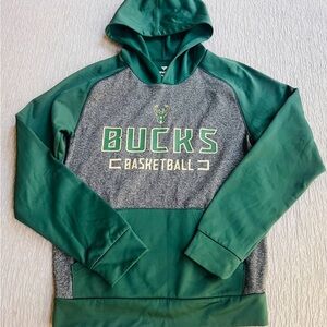 Milwaukee Bucks Basketball Fanatics Green and Gray Pullover Hoodie